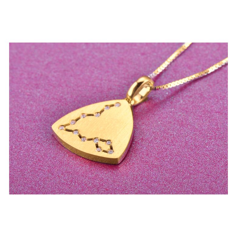 Pendentif constellation du zodiaque - Signe du poisson - Or jaune - 2