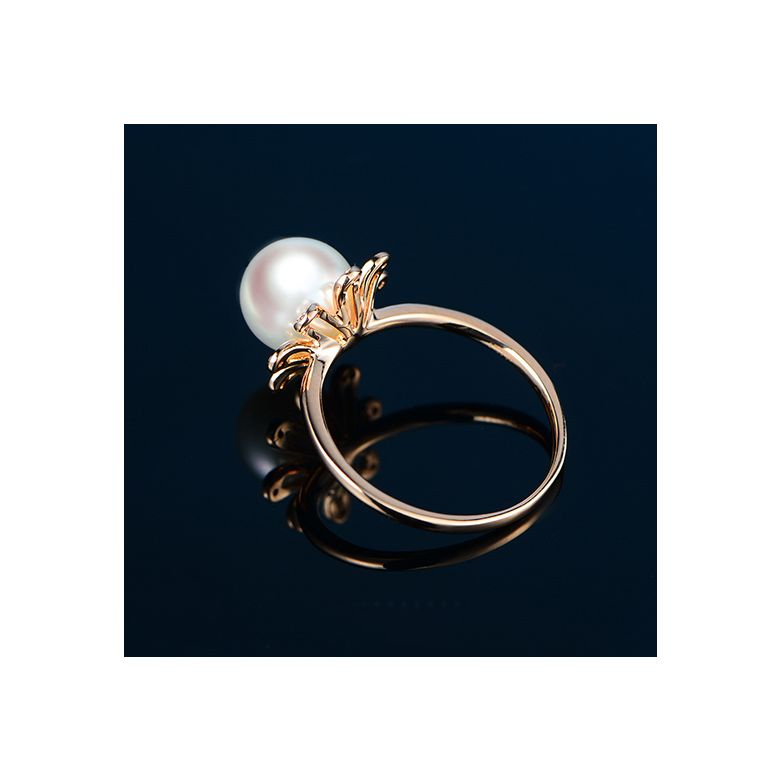 Bague fleur des neiges. Or rose, pétales de diamants - 7