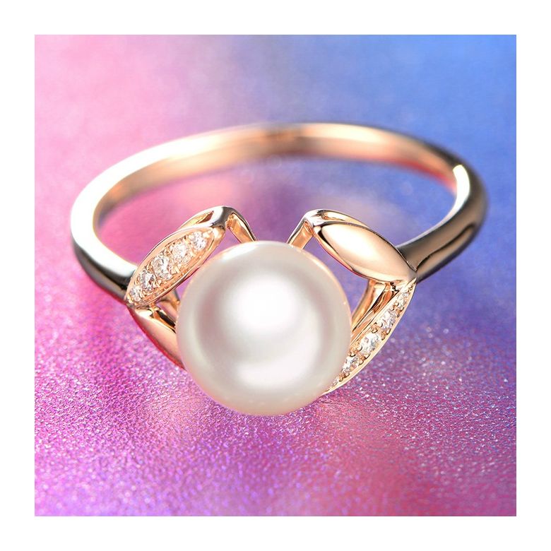 Bague pétales Or rose, diamants et perles Akoya Japon - 8