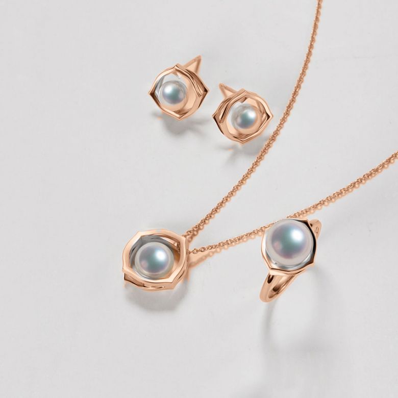 Bague perle de culture - Perle Akoya Japon - Or rose - Coco Chanel - 8