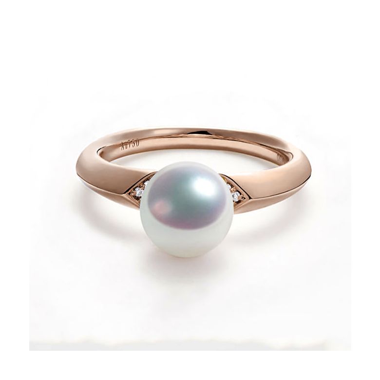 Bague Tsuguka - Or rose, perle Akoya, diamant | Tsuguka - 3