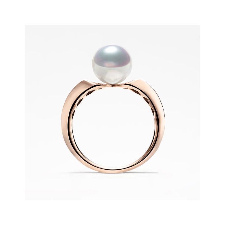 Bague Tsuguka - Or rose, perle Akoya, diamant | Tsuguka - 4