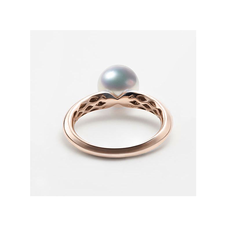Bague Tsuguka - Or rose, perle Akoya, diamant | Tsuguka - 5