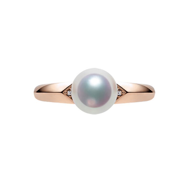 Bague Tsuguka - Or rose, perle Akoya, diamant | Tsuguka - 6