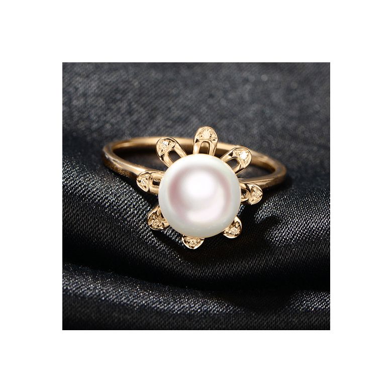 Bague fleur des neiges. Or jaune, pétales de diamants - 3