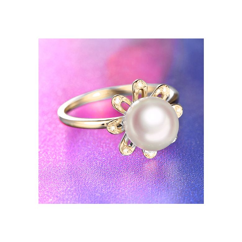 Bague fleur des neiges. Or jaune, pétales de diamants - 5