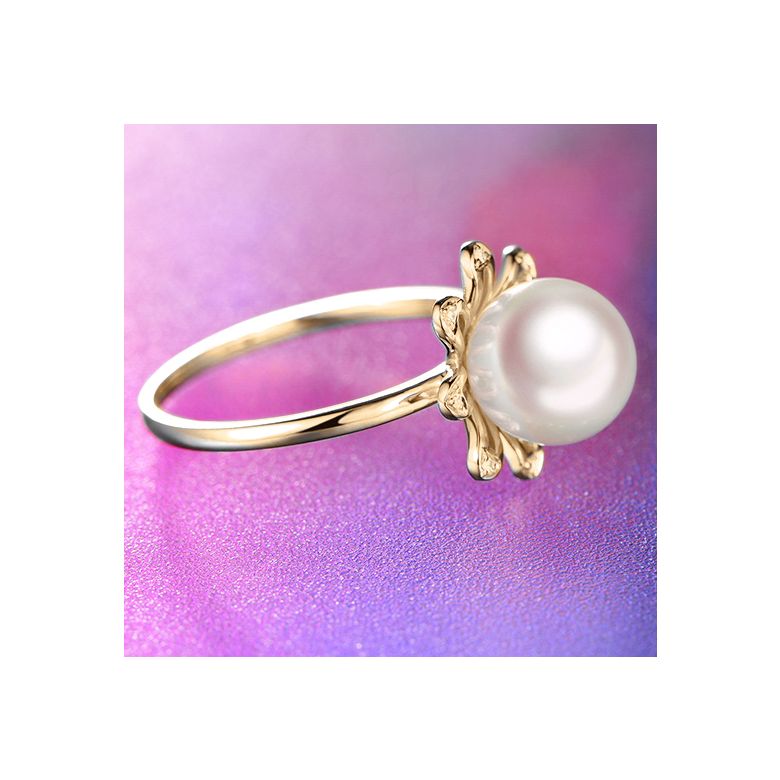 Bague fleur des neiges. Or jaune, pétales de diamants - 6