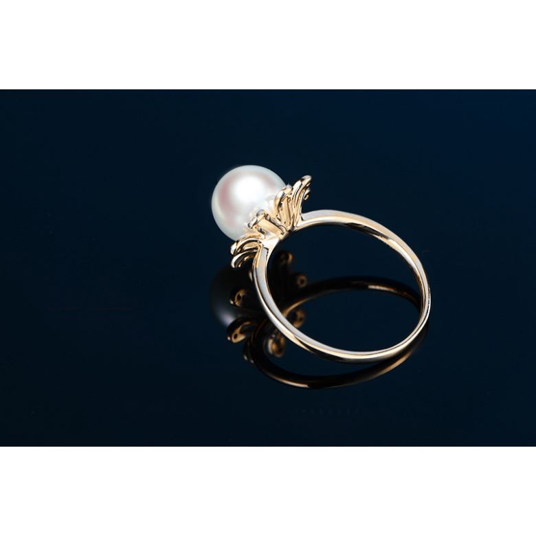 Bague fleur des neiges. Or jaune, pétales de diamants - 7