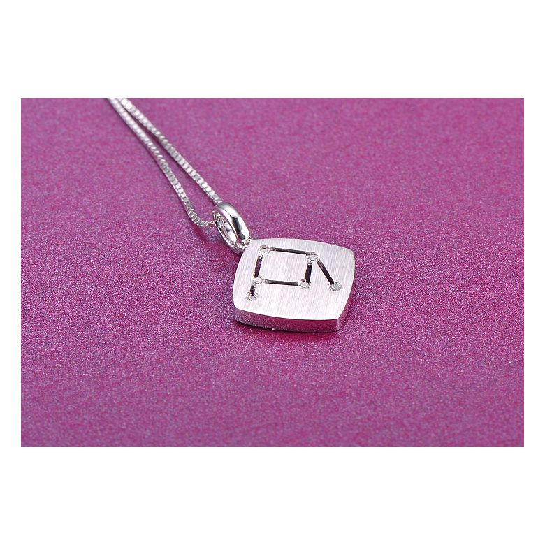 Pendentif constellation zodiacale - Signe de la balance - Or blanc - 2