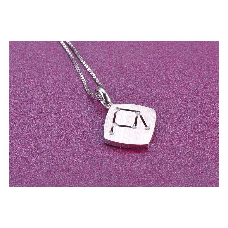 Pendentif constellation zodiacale - Signe de la balance - Or blanc - 4