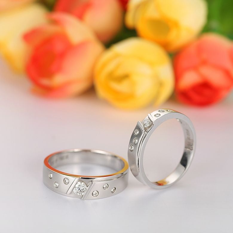 Bague alliance constellation diamantée - En or blanc 18cts - Femme | Talia - 5