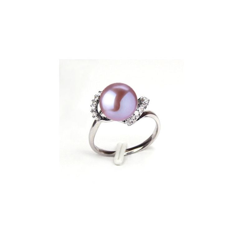 Bague Byzance I  Perle de culture, Or blanc, Diamants - 6