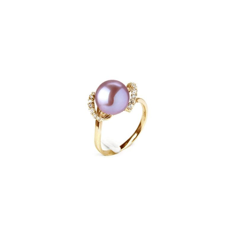 Bague Byzance I  Perle de culture, Or jaune, Diamants - 5