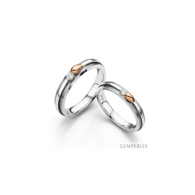 Alliances Couple. 2 Ors. Diamants 0.30ct - 1