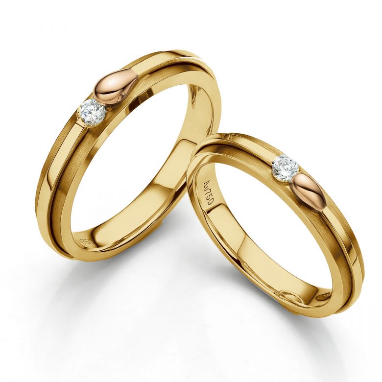 Allumette Diamantée or jaune et rose - 2