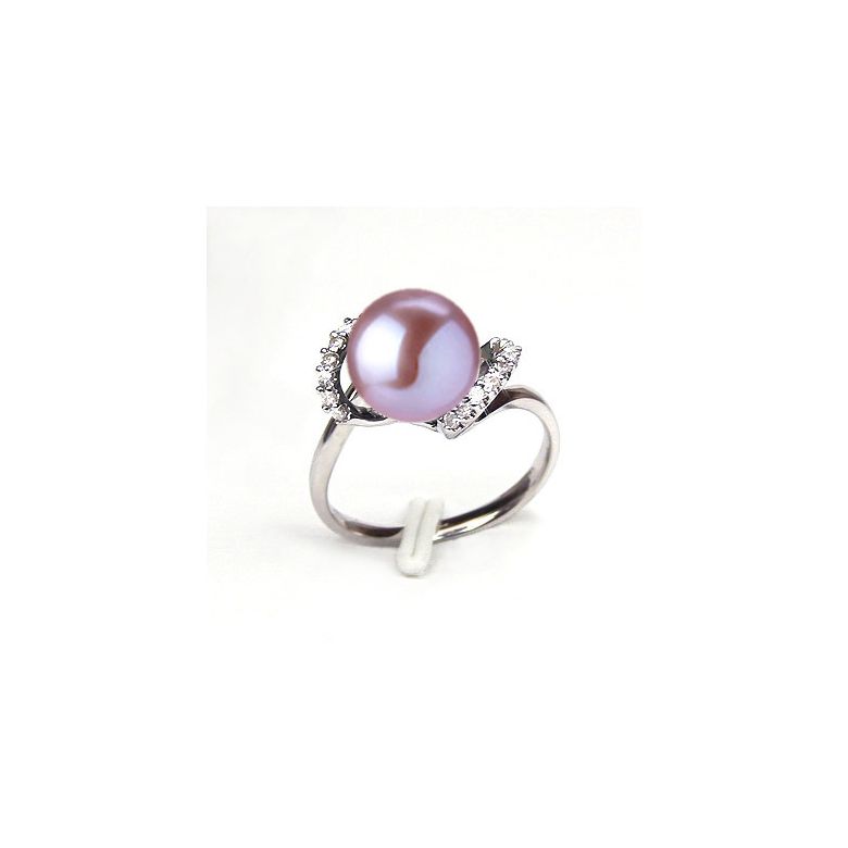 Bague Byzance I  Perle de culture, Or blanc, Diamants - 2