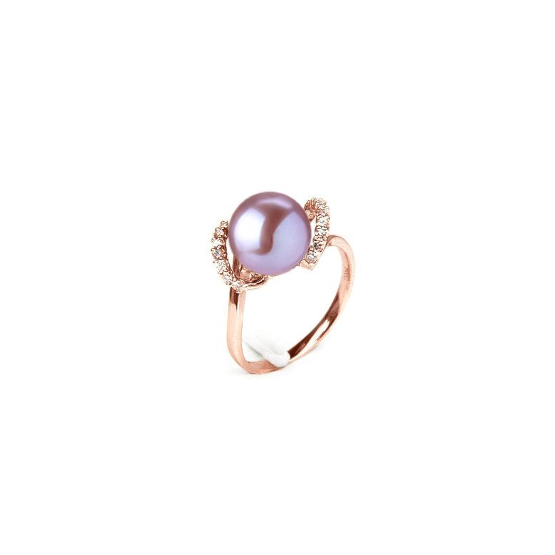 Bague Byzance I  Perle de culture, Or rose, Diamants - 1