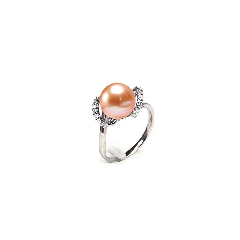 Bague Byzance I  Perle de culture, Or blanc, Diamants - 1