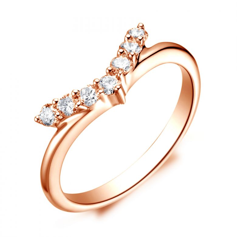 Bague Femme Freedom - Or Rose, Diamants - Ailes de Colombe | Gemperles - 1