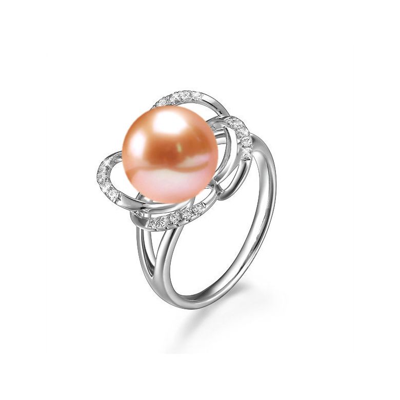 Bague en perle monde floral - Perle de culture or blanc et diamants - 1