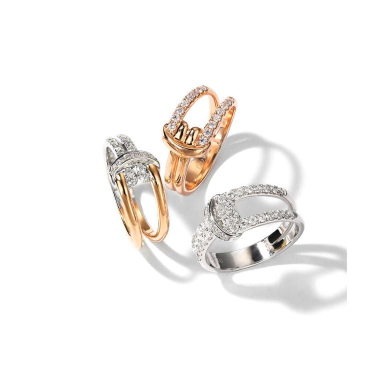 Bague Noeud Marin Or rose, Diamants | Gemperles - 8