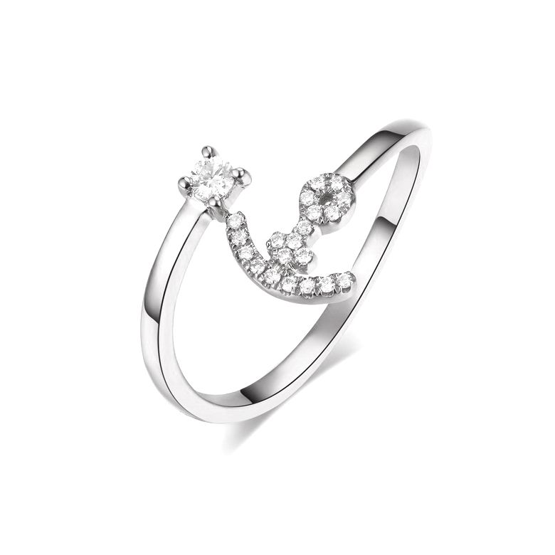 Bague enclume de bateau. Or blanc 18cts, diamants 0.11ct  | Gemperles - 1
