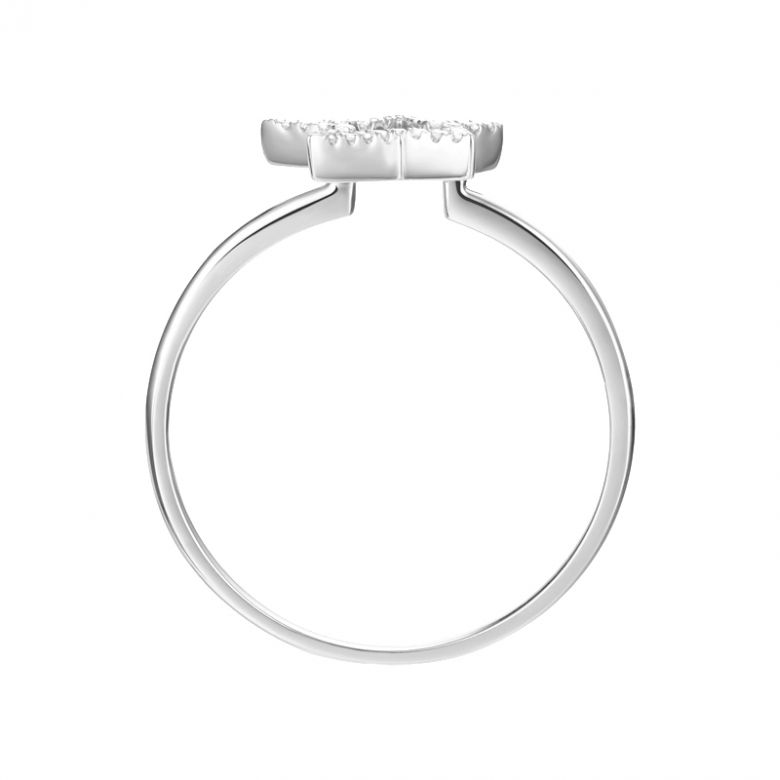 Bague Étoile Or blanc 18cts. 30 diamants 0.060ct - 6