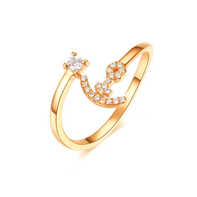 Bague enclume de bateau. Or jaune 18cts, diamants 0.11ct | Gemperles - 1