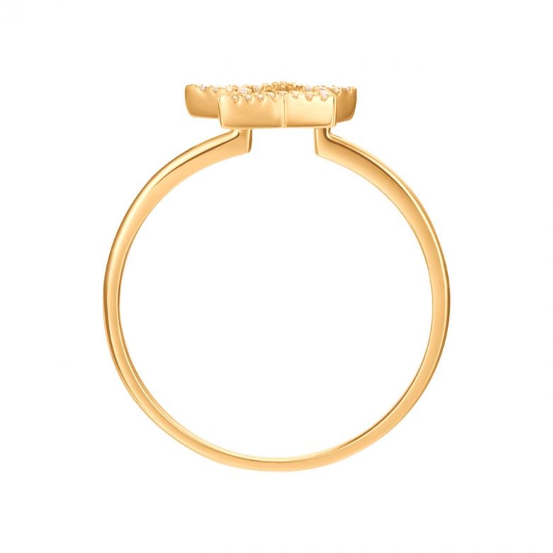 Bague Étoile Or jaune 18cts. 30 diamants 0.060ct - 7