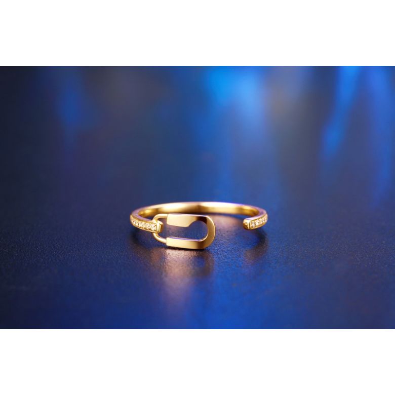Bague cadenas Or jaune 18cts. Diamants 0.070ct - 3