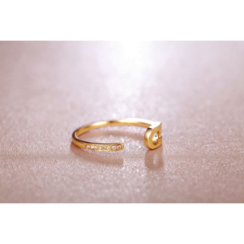 Bague cadenas Or jaune 18cts. Diamants 0.070ct - 4