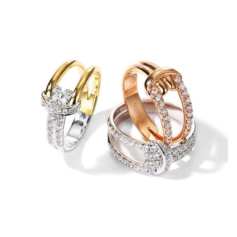 Bague Noeud Marin Or jaune, Diamants | Gemperles - 7