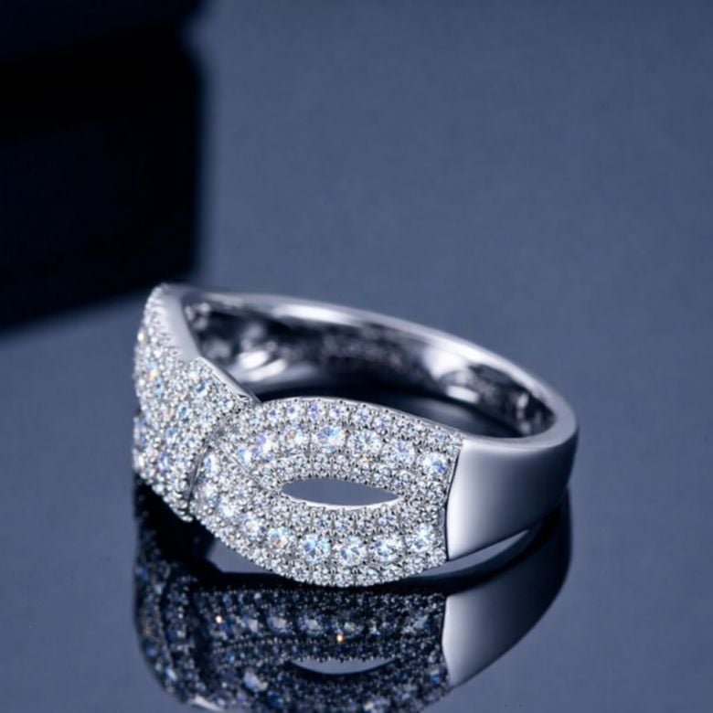 Bague Mandalay I Noeud Or blanc, Diamant - 4