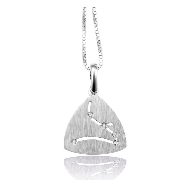 Pendentif astrologique - Constellation du bélier - Or blanc, diamants - 1