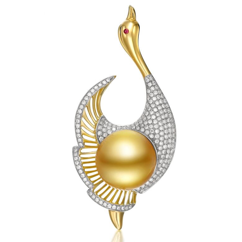 Pendentif Oiseau - Perle de culture - Perle d'Australie - Kingdom of Animals - 1