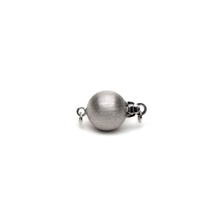 Stardust : 2 Fermoirs 7mm, Or blanc 18cts  - 1