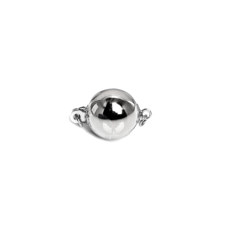 Bolla : 2 Fermoirs 8mm, Or blanc 14cts - 1
