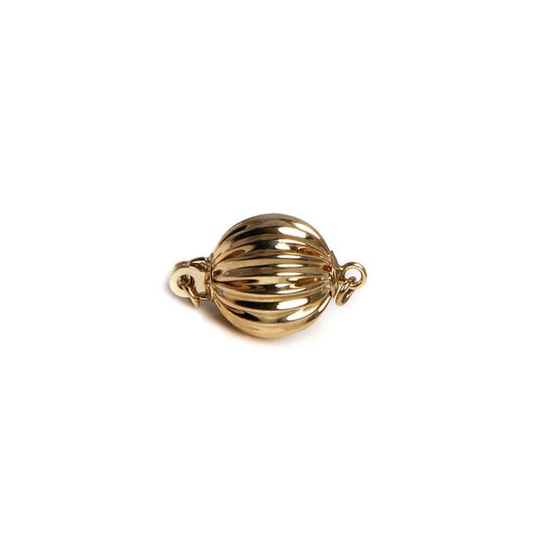 Boccino : 2 Fermoirs 7mm, Or jaune 14cts - 1