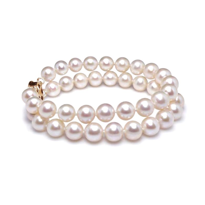 Bracelet Femme 2 rangs - Perles culture eau douce blanches - 8/8.5mm - 1
