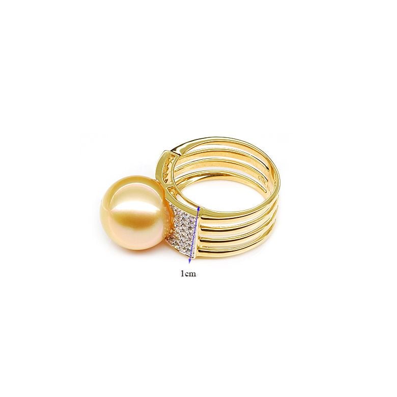 Bague Îles Ashmore-et-Cartier - Or jaune, diamants, perle d'Australie - 6
