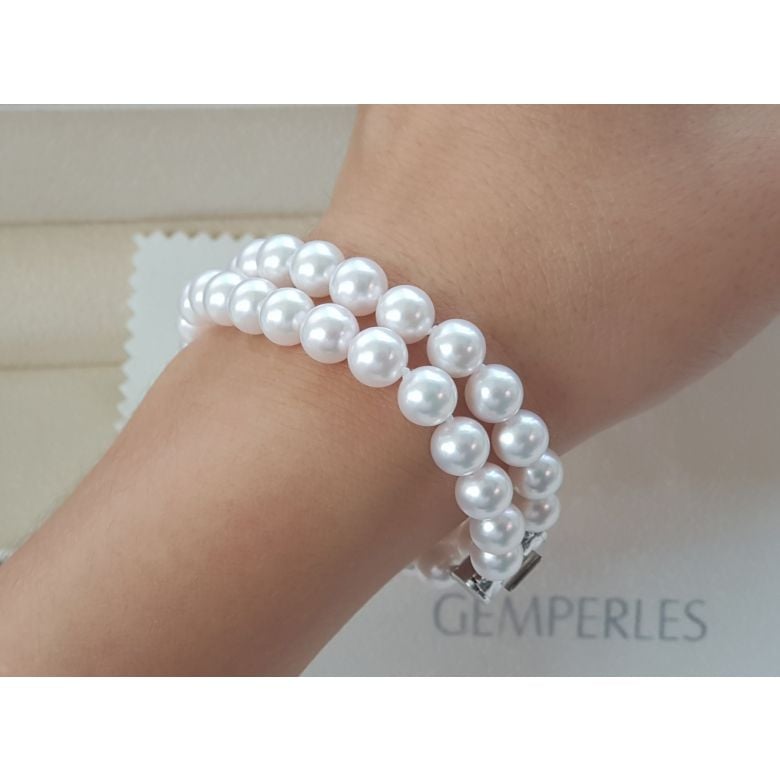 Bracelet 2 rangs perles Akoya - Perle mer - Culture Japon - 6.5/7mm - 3