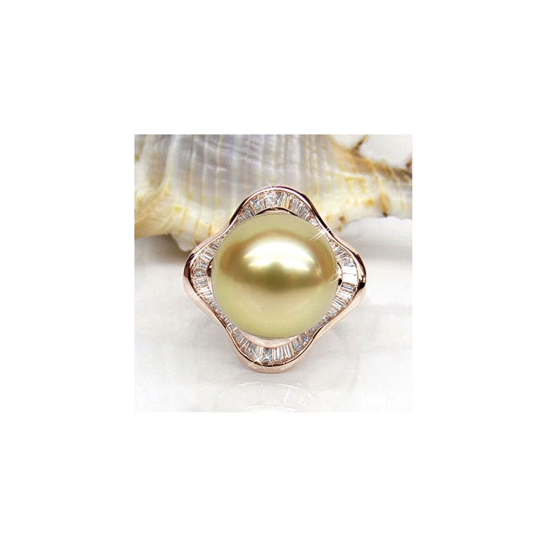 Bague Archipel Bonaparte - Perle d'Australie - Or rose, diamants  - 2