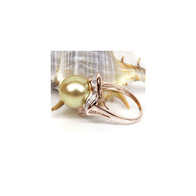 Bague Archipel Bonaparte - Perle d'Australie - Or rose, diamants  - 3