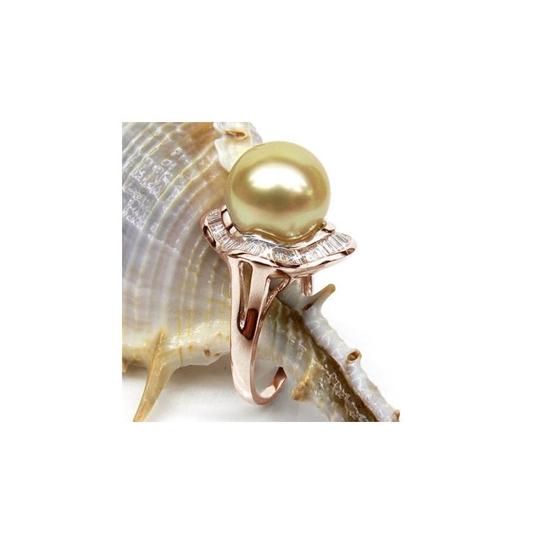 Bague Archipel Bonaparte - Perle d'Australie - Or rose, diamants  - 4