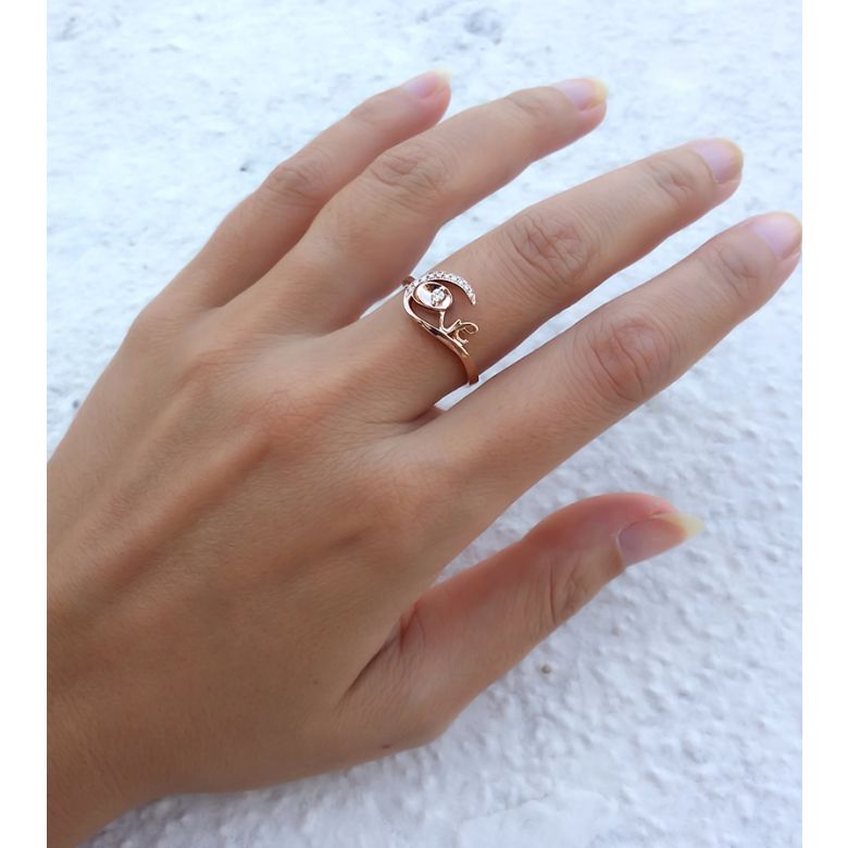 Bague Love - Bague or jaune originale 18cts - Diamants 0.095ct - 4