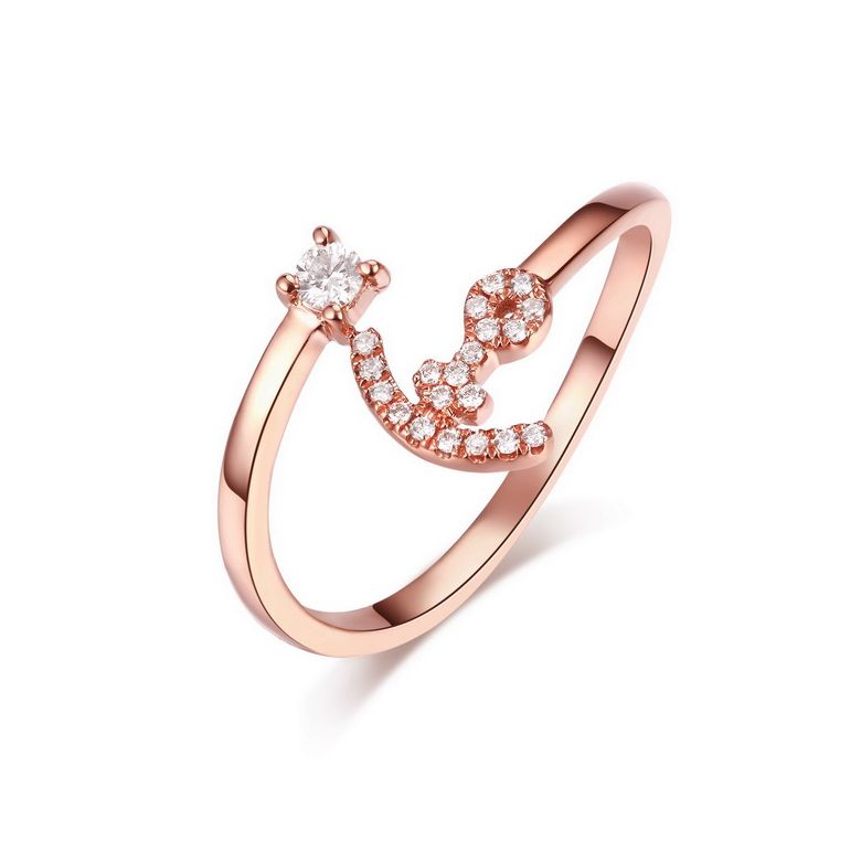 Bague enclume de bateau. Or rose 18cts, diamants 0.11ct | Gemperles - 1