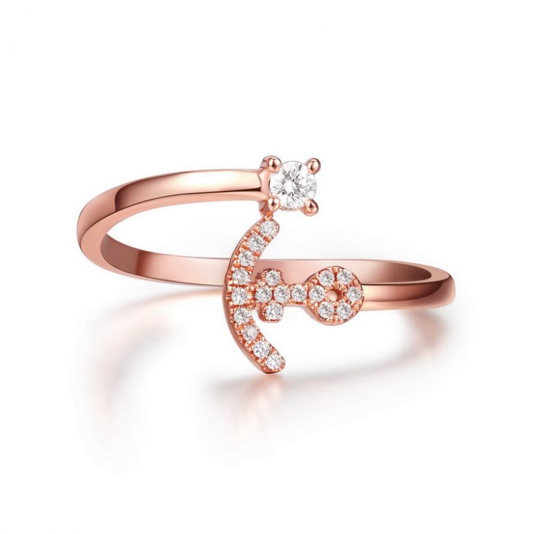 Bague enclume de bateau. Or rose 18cts, diamants 0.11ct | Gemperles - 5