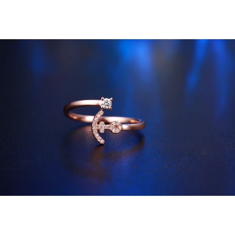 Bague enclume de bateau. Or rose 18cts, diamants 0.11ct | Gemperles - 3
