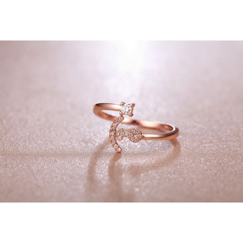 Bague enclume de bateau. Or rose 18cts, diamants 0.11ct | Gemperles - 4