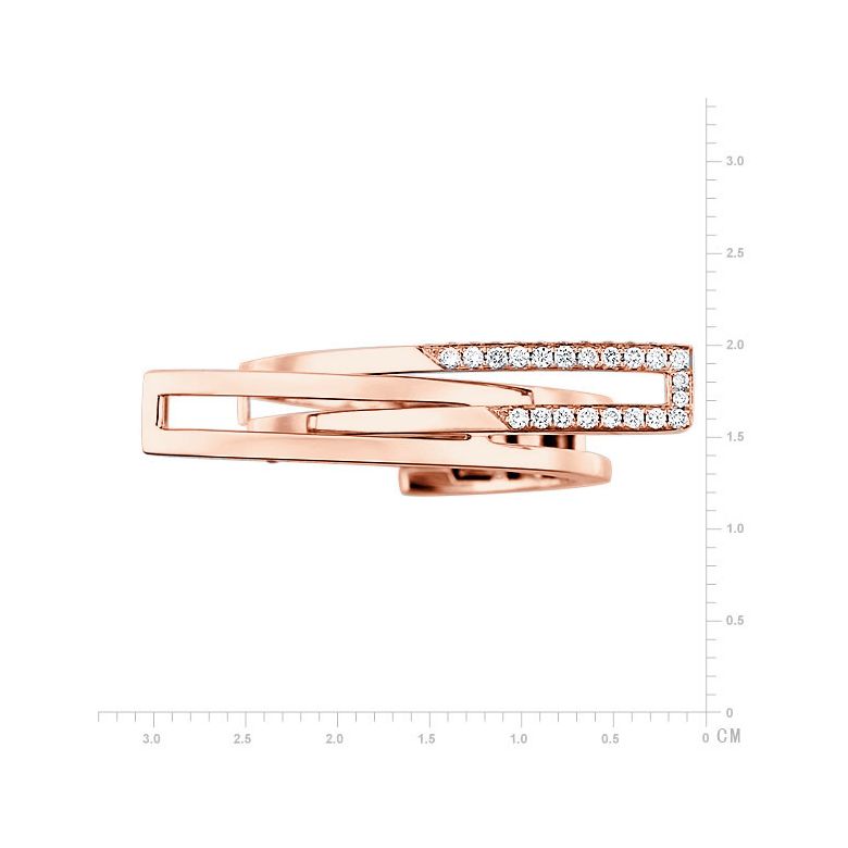 Bague anneau d'exception. Pendentif or rose diamants forme cœur | Exception - 3